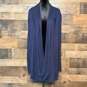 Umgee Women's Navy Blue Long Sleeve Gathered Shirt Blouse Top XL Extra Large